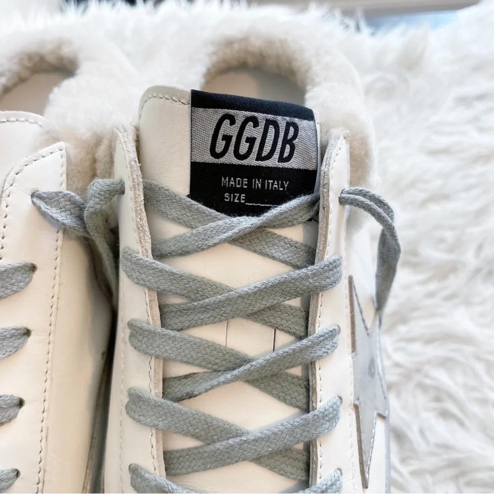 Golden Goose Superstar Sabot Shearling Sneaker White Silver Beige size 38 - Picture 5 of 15